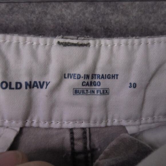 Old Navy Shorts Mens 30 Gray Camo Lived-In Straight Cargo Built-In Flex Pockets - Picture 2 of 8